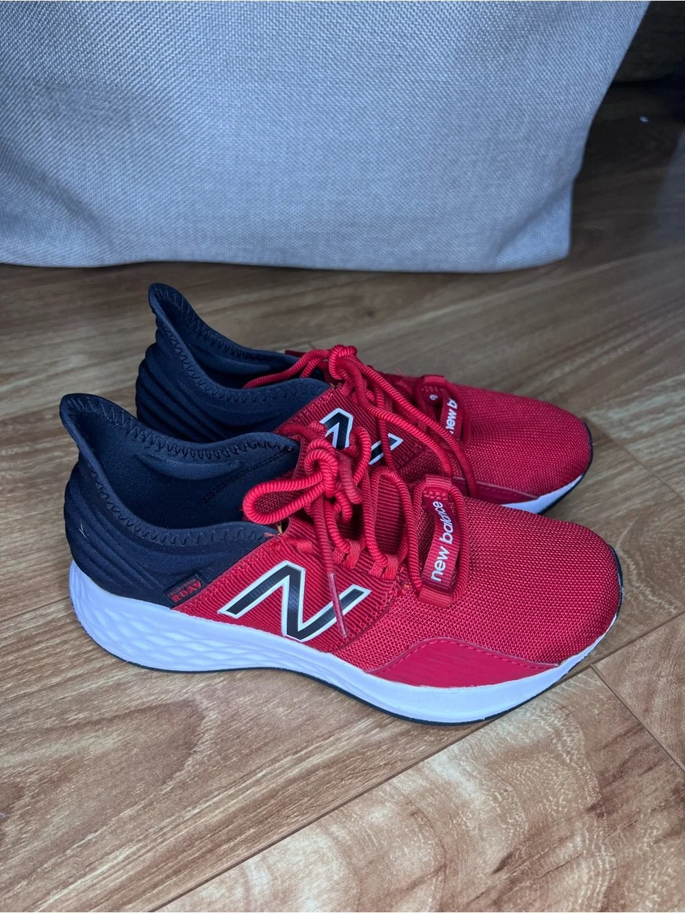 New Balance Rave Run Kids Running Sneakers Red Black Size 13 Little Kid EUC